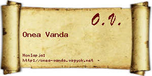 Onea Vanda névjegykártya